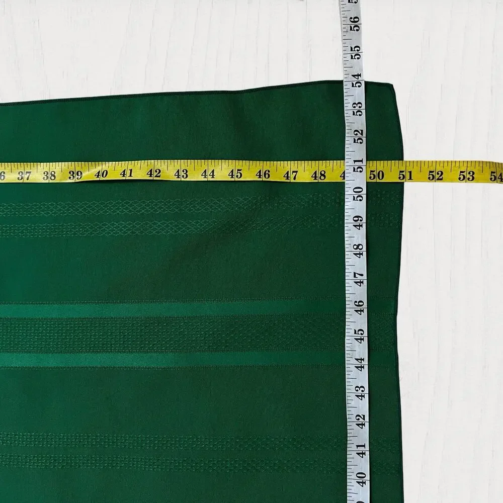 Tablecloth Dark Green Fabric Stripes Sheen Easy Care Polyester 54x51 Dining
